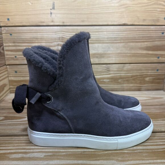 M Gemi Cerchio Bootie Women’s 39 1/2 US 8.5 Slip On Lined Gray Suede Boots - Picture 1 of 8